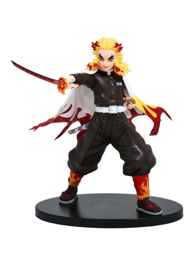 Trunkin | Demon Slayer Rengoku Kyojuro Attacking Mode with Sword Action Figure | PVC Multicolour Kimetsu no Yaiba Anime Figurine | Collectible Manga Weeb Toys Model | 20 Cms - Image 1
